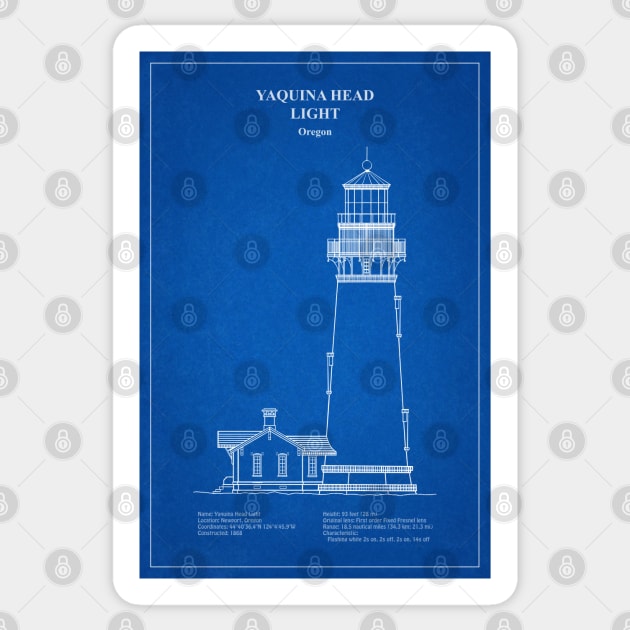 Yaquina Head Light Lighthouse - Oregon - AD Sticker by SPJE Illustration Photography